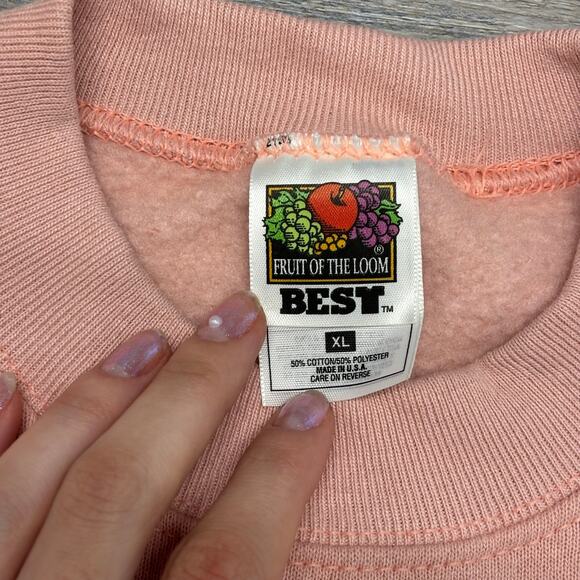 Vintage‎ 90s Fruit of the Loom Best Birds Floral Womens XL Pullover Sweatshirt - Picture 6 of 10
